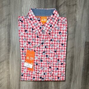 Con.Struct Project Paw Puppy Dogs Gingham Long Sleeve Button Down - Medium